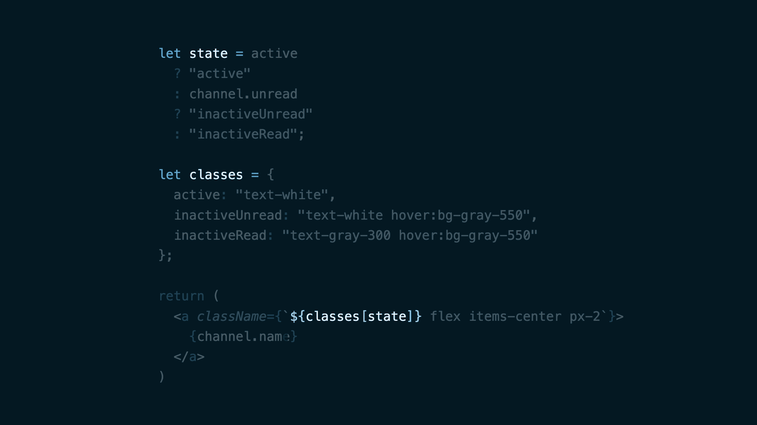 Using a state variable to style unread channels